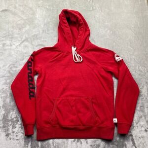 Canadiana Mens Red Canada Graphic Sleeve Pullover Hoodie Small CDS91910LD